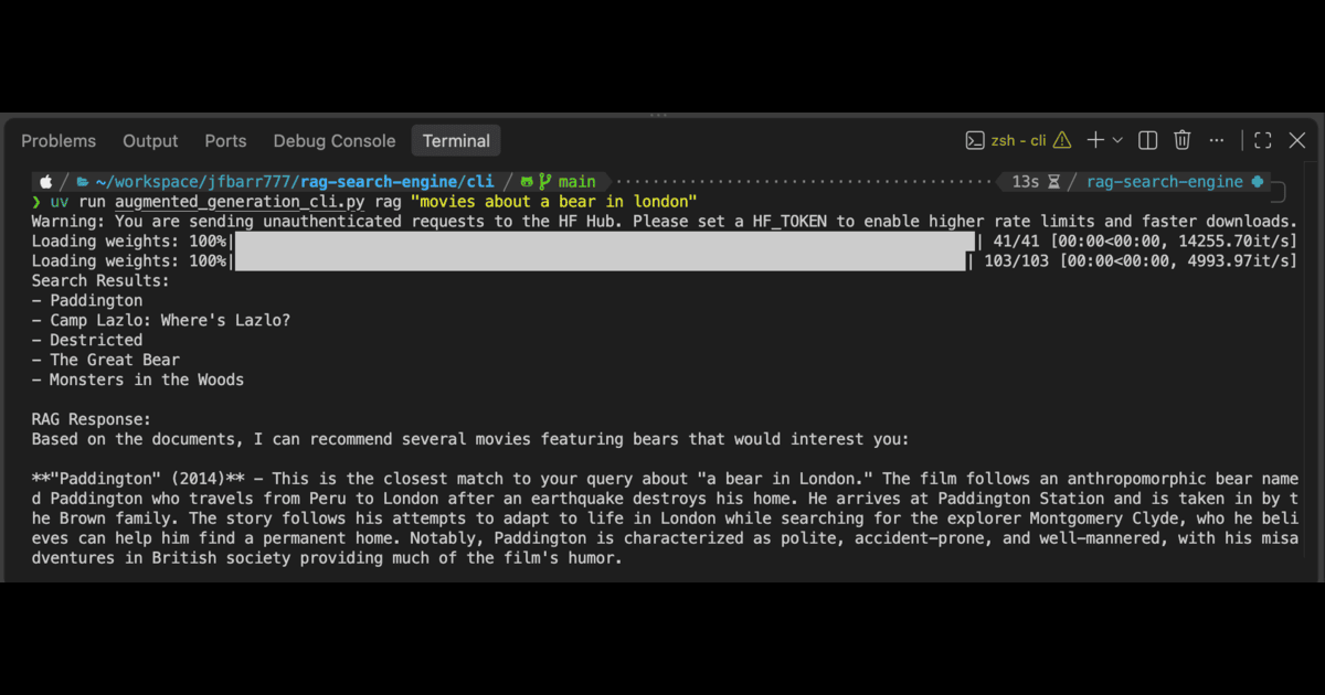 RAG Search Engine project preview